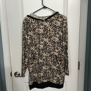 Leopard print woman’s lightweight hoodie